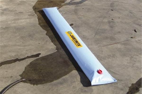 Justrite - 10' Long x 3/4' Wide, PVA Boom/Drain Dam - Light Blue, Use to Stop Contaminated Groundwater From Going Down the Drain - A1 Tooling