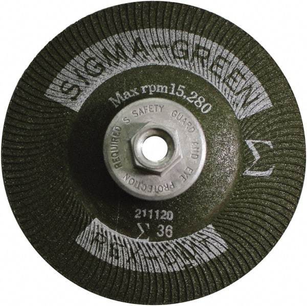 Rex Cut Product - 36 Grit, 4" Wheel Diam, Type 27 Depressed Center Wheel - Zirconia Alumina/Aluminum Oxide Blend - A1 Tooling