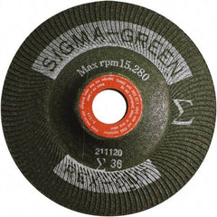 Rex Cut Product - 36 Grit, 4" Wheel Diam, 5/8" Arbor Hole, Type 27 Depressed Center Wheel - Zirconia Alumina/Aluminum Oxide Blend - A1 Tooling