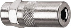 DeWALT - 10,000 Operating psi, 2" Long, 1/8 Thread, Nickel Plated Brass Fixed Grease Gun Coupler - NPT Thread, 10,000 psi Burst Pressure, Silver - A1 Tooling