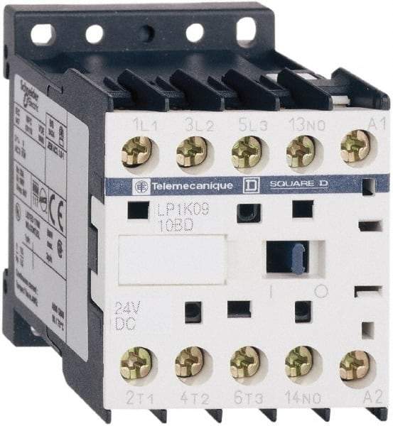 Schneider Electric - 3 Pole, 24 Coil VDC, 6 Amp at 440 VAC, Nonreversible IEC Contactor - BS 5424, CSA, IEC 60947, NF C 63-110, RoHS Compliant, UL Listed, VDE 0660 - A1 Tooling