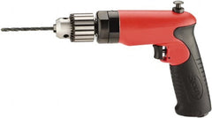 Air Drill: 3/8″ Keyed Chuck, Reversible Pistol Grip, 2,000 RPM, 0.6 hp