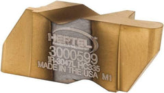 Hertel - 3047IR Grade HC335, 2.39mm Cutting Width Carbide Grooving Insert - 4.57mm Max Depth of Cut, Left Hand, 0.047" Corner Radius, TiN Finish - A1 Tooling