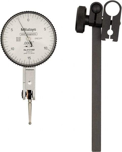 Mitutoyo - 0.03" Range, 0-15-0 Dial Reading, 0.0005" Graduation Dial Drop Indicator - 40mm Dial, 1/2" Range per Revolution, Includes NIST Traceability Certification - A1 Tooling