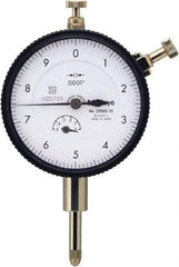 Mitutoyo - 0.5" Range, 0-10 Dial Reading, 0.0001" Graduation Dial Drop Indicator - 57mm Dial, 0.01" Range per Revolution, 0.0008" Accuracy, Includes NIST Traceability Certification - A1 Tooling