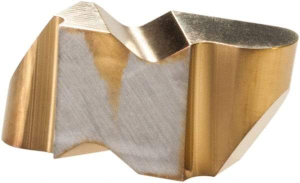 Hertel - 2062IR Grade HC335, 3.18mm Cutting Width Carbide Grooving Insert - 2.79mm Max Depth of Cut, Right Hand, 1.57mm Corner Radius, TiN Finish - A1 Tooling