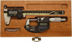 Mitutoyo - 4 Piece, Caliberated Machinist Caliper and Micrometer Tool Kit - 0 to 6 Inch Caliper, 0.0005 Inch Caliper Resoluion, 0 to 1 Inch Micrometer, 0.0001 Inch Graduation, 0.0005 Inch Resoluion - A1 Tooling