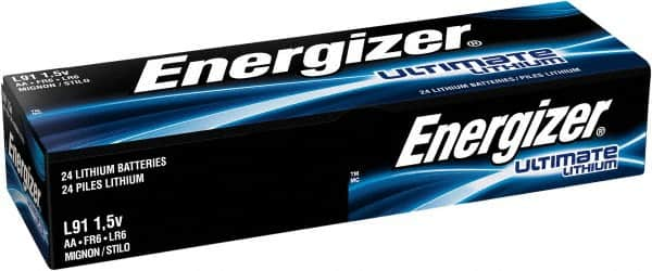 Energizer - Size AA, Lithium, Standard Battery - 1.5 Volts, Button Tab Terminal, FR6 - A1 Tooling