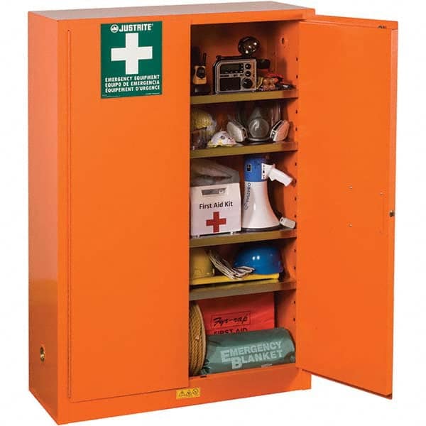 Justrite - Empty First Aid Cabinets & Cases Type: Emergency Preparedness Storage Cabinet Height (Inch): 65 - A1 Tooling