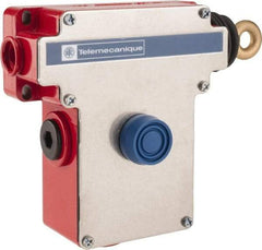 Telemecanique Sensors - 10 Amp, 2NO/2NC Configuration, Right Hand Operation, Rope Operated Limit Switch - Pushbutton Reset, Rope Pull, No Pilot Light, 300 VAC - A1 Tooling