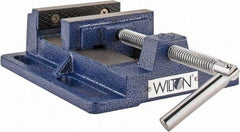 Wilton - 4-1/2" Jaw Opening Capacity x 1-1/2" Throat Depth, Horizontal Drill Press Vise - 4" Wide x 1-1/2" High Jaw, Stationary Base, Standard Speed, 7" OAL x 2.4" Overall Height, Steel - A1 Tooling