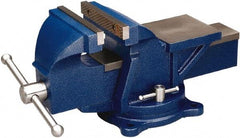 Wilton - 5" Jaw Width, 5" Opening Capacity, 2-1/2" Throat Depth, Steel Swivel Bench Vise - Bolt Down Base Attachment - A1 Tooling