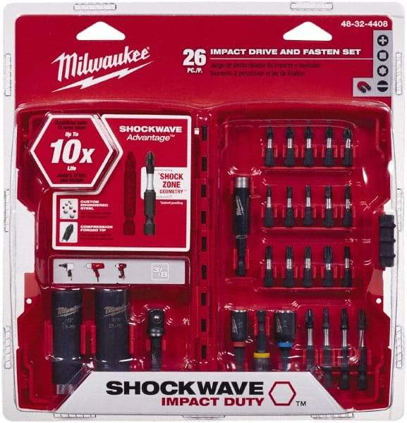 Milwaukee Tool - 26 Piece, Screwdriver Power Bit Set - #1 to #3 Phillips, 1/4 to 9/16" Hex, T20 to T30 Torx - A1 Tooling