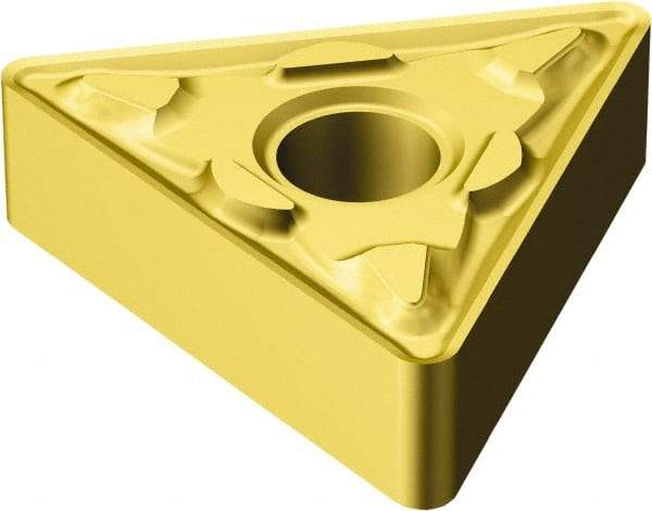 Sandvik Coromant - TNMG432 MM Grade 2015 Carbide Turning Insert - TiCN/AI2O3/TiN Finish, 60° Triangle, 1/2" Inscr Circle, 3/16" Thick, 1/32" Corner Radius - A1 Tooling