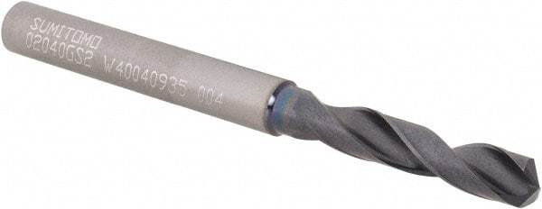 Sumitomo - 5.18mm 135° Solid Carbide Screw Machine Drill Bit - TiAlCr/TiSi Finish, 0.9843" Flute Length, 2.5591" OAL - A1 Tooling