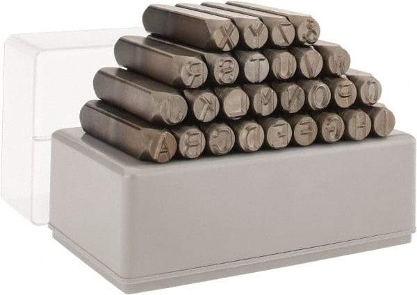 C.H. Hanson - 27 Piece, 3/8" Character Steel Stamp Set - Letters, Standard - A1 Tooling