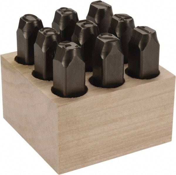 C.H. Hanson - 9 Piece, 1/2" Character Steel Stamp Set - Figures, Standard - A1 Tooling