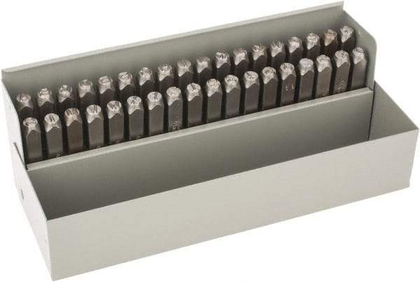 C.H. Hanson - 36 Piece, 1/4" Character Steel Stamp Set - Letters & Figures, Standard - A1 Tooling