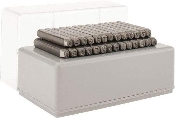 C.H. Hanson - 27 Piece, 1/2" Character Steel Stamp Set - Letters, Heavy Duty - A1 Tooling