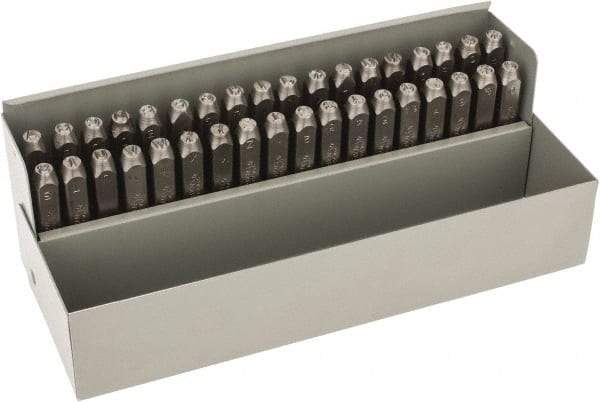 C.H. Hanson - 36 Piece, 3/16" Character Steel Stamp Set - Letters & Figures, Heavy Duty - A1 Tooling