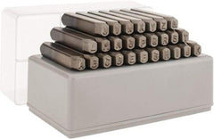 C.H. Hanson - 27 Piece, 3/16" Character Steel Stamp Set - Letters, Reverse - A1 Tooling