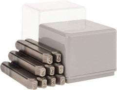 C.H. Hanson - 9 Piece, 1/8" Character Steel Stamp Set - Figures, Reverse - A1 Tooling