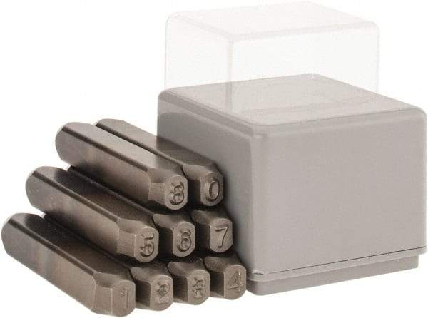 C.H. Hanson - 9 Piece, 3/16" Character Steel Stamp Set - Figures, Reverse - A1 Tooling