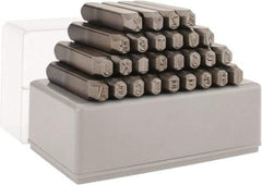 C.H. Hanson - 27 Piece, 1/4" Character Steel Stamp Set - Letters, Low Stress Round Face Full - A1 Tooling