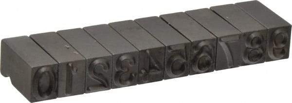 C.H. Hanson - 10 Piece, 3/8 Inch Character, Steel Type Set - No Character Capacity, 0-9 Content - A1 Tooling