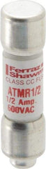 Ferraz Shawmut - 600 VAC/VDC, 0.5 Amp, Fast-Acting General Purpose Fuse - Clip Mount, 1-1/2" OAL, 100 at DC, 200 at AC kA Rating, 13/32" Diam - A1 Tooling