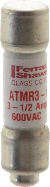 Ferraz Shawmut - 600 VAC/VDC, 3.5 Amp, Fast-Acting General Purpose Fuse - Clip Mount, 1-1/2" OAL, 100 at DC, 200 at AC kA Rating, 13/32" Diam - A1 Tooling