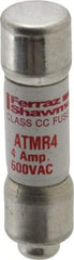 Ferraz Shawmut - 600 VAC/VDC, 4 Amp, Fast-Acting General Purpose Fuse - Clip Mount, 1-1/2" OAL, 100 at DC, 200 at AC kA Rating, 13/32" Diam - A1 Tooling