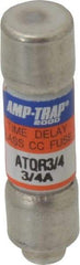 Ferraz Shawmut - 300 VDC, 600 VAC, 0.75 Amp, Time Delay General Purpose Fuse - Clip Mount, 1-1/2" OAL, 100 at DC, 200 at AC kA Rating, 13/32" Diam - A1 Tooling