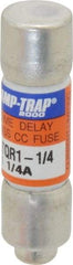 Ferraz Shawmut - 300 VDC, 600 VAC, 1.25 Amp, Time Delay General Purpose Fuse - Clip Mount, 1-1/2" OAL, 100 at DC, 200 at AC kA Rating, 13/32" Diam - A1 Tooling