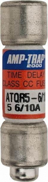 Ferraz Shawmut - 300 VDC, 600 VAC, 5.6 Amp, Time Delay General Purpose Fuse - Clip Mount, 1-1/2" OAL, 100 at DC, 200 at AC kA Rating, 13/32" Diam - A1 Tooling