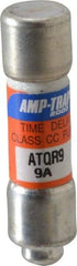 Ferraz Shawmut - 300 VDC, 600 VAC, 9 Amp, Time Delay General Purpose Fuse - Clip Mount, 1-1/2" OAL, 100 at DC, 200 at AC kA Rating, 13/32" Diam - A1 Tooling