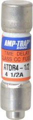 Ferraz Shawmut - 300 VDC, 600 VAC, 4.5 Amp, Time Delay General Purpose Fuse - Clip Mount, 1-1/2" OAL, 100 at DC, 200 at AC kA Rating, 13/32" Diam - A1 Tooling