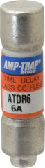 Ferraz Shawmut - 300 VDC, 600 VAC, 6 Amp, Time Delay General Purpose Fuse - Clip Mount, 1-1/2" OAL, 100 at DC, 200 at AC kA Rating, 13/32" Diam - A1 Tooling