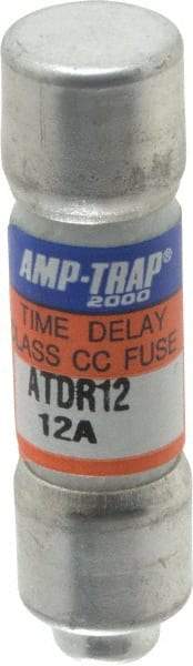 Ferraz Shawmut - 300 VDC, 600 VAC, 12 Amp, Time Delay General Purpose Fuse - Clip Mount, 1-1/2" OAL, 100 at DC, 200 at AC kA Rating, 13/32" Diam - A1 Tooling