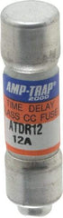 Ferraz Shawmut - 300 VDC, 600 VAC, 12 Amp, Time Delay General Purpose Fuse - Clip Mount, 1-1/2" OAL, 100 at DC, 200 at AC kA Rating, 13/32" Diam - A1 Tooling