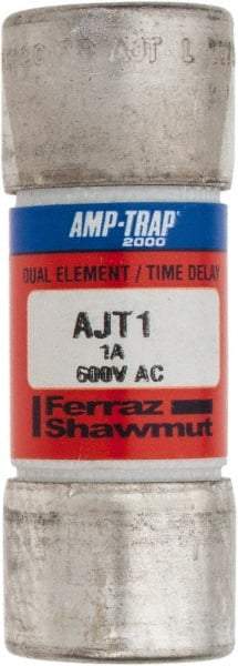 Ferraz Shawmut - 500 VDC, 600 VAC, 1 Amp, Time Delay General Purpose Fuse - Clip Mount, 2-1/4" OAL, 100 at DC, 200 at AC, 300 (Self-Certified) kA Rating, 13/16" Diam - A1 Tooling