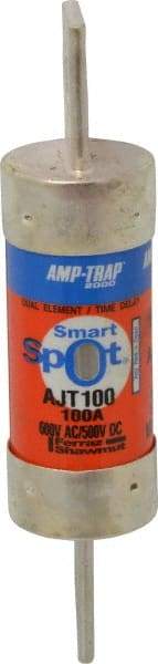 Ferraz Shawmut - 500 VDC, 600 VAC, 100 Amp, Time Delay General Purpose Fuse - Clip Mount, 4-5/8" OAL, 100 at DC, 200 at AC, 300 (Self-Certified) kA Rating, 1-1/16" Diam - A1 Tooling