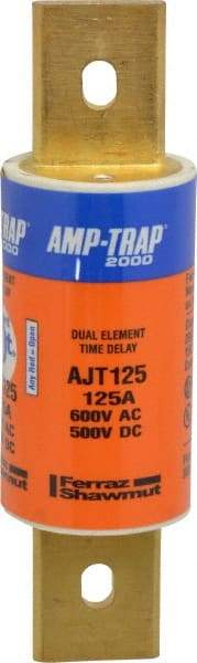 Ferraz Shawmut - 500 VDC, 600 VAC, 125 Amp, Time Delay General Purpose Fuse - Clip Mount, 5-3/4" OAL, 100 at DC, 200 at AC, 300 (Self-Certified) kA Rating, 1-5/8" Diam - A1 Tooling