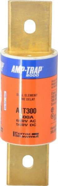 Ferraz Shawmut - 500 VDC, 600 VAC, 300 Amp, Time Delay General Purpose Fuse - Clip Mount, 7-1/8" OAL, 100 at DC, 200 at AC, 300 (Self-Certified) kA Rating, 2-1/8" Diam - A1 Tooling