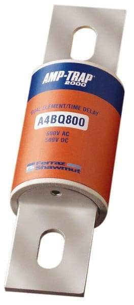 Ferraz Shawmut - 500 VDC, 600 VAC, 800 Amp, Time Delay General Purpose Fuse - Bolt-on Mount, 10-3/4" OAL, 100 at DC, 200 at AC, 300 (Self-Certified) kA Rating, 2-1/2" Diam - A1 Tooling