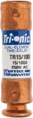 Ferraz Shawmut - 250 VAC/VDC, 0.15 Amp, Time Delay General Purpose Fuse - Clip Mount, 50.8mm OAL, 20 at DC, 200 at AC kA Rating, 9/16" Diam - A1 Tooling