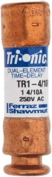 Ferraz Shawmut - 250 VAC/VDC, 1.4 Amp, Time Delay General Purpose Fuse - Clip Mount, 50.8mm OAL, 20 at DC, 200 at AC kA Rating, 9/16" Diam - A1 Tooling