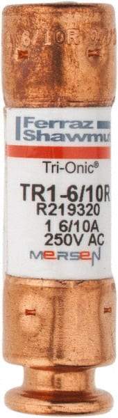 Ferraz Shawmut - 250 VAC/VDC, 1.6 Amp, Time Delay General Purpose Fuse - Clip Mount, 50.8mm OAL, 20 at DC, 200 at AC kA Rating, 9/16" Diam - A1 Tooling