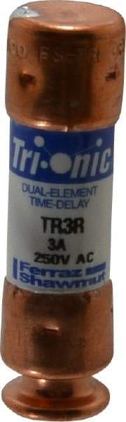 Ferraz Shawmut - 160 VDC, 250 VAC, 3 Amp, Time Delay General Purpose Fuse - Clip Mount, 50.8mm OAL, 20 at DC, 200 at AC kA Rating, 9/16" Diam - A1 Tooling