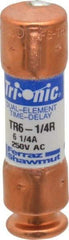 Ferraz Shawmut - 160 VDC, 250 VAC, 6.25 Amp, Time Delay General Purpose Fuse - Clip Mount, 50.8mm OAL, 20 at DC, 200 at AC kA Rating, 9/16" Diam - A1 Tooling